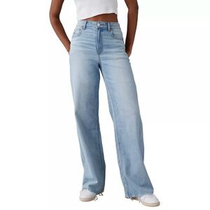 American Eagle Dreamy Drape Stretch Baggy Jeans, Light Wash, Size 6L, NWT